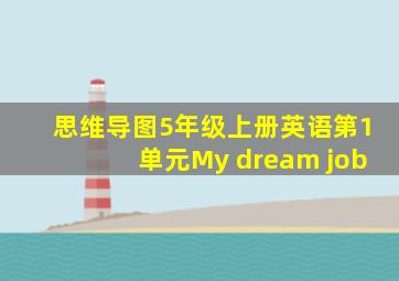 思维导图5年级上册英语第1单元My dream job